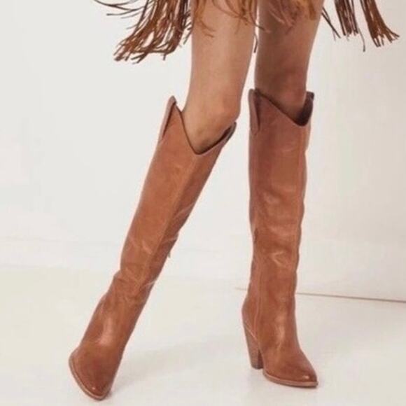 Spell & The Gypsy Montana Leather Boots In Tan 38 NWOB - Picture 3 of 12